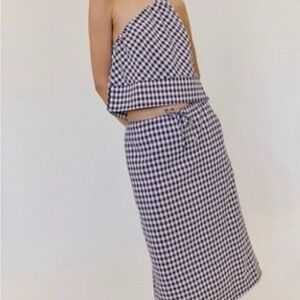 Free People Harper Plaid Skirt & Top Set